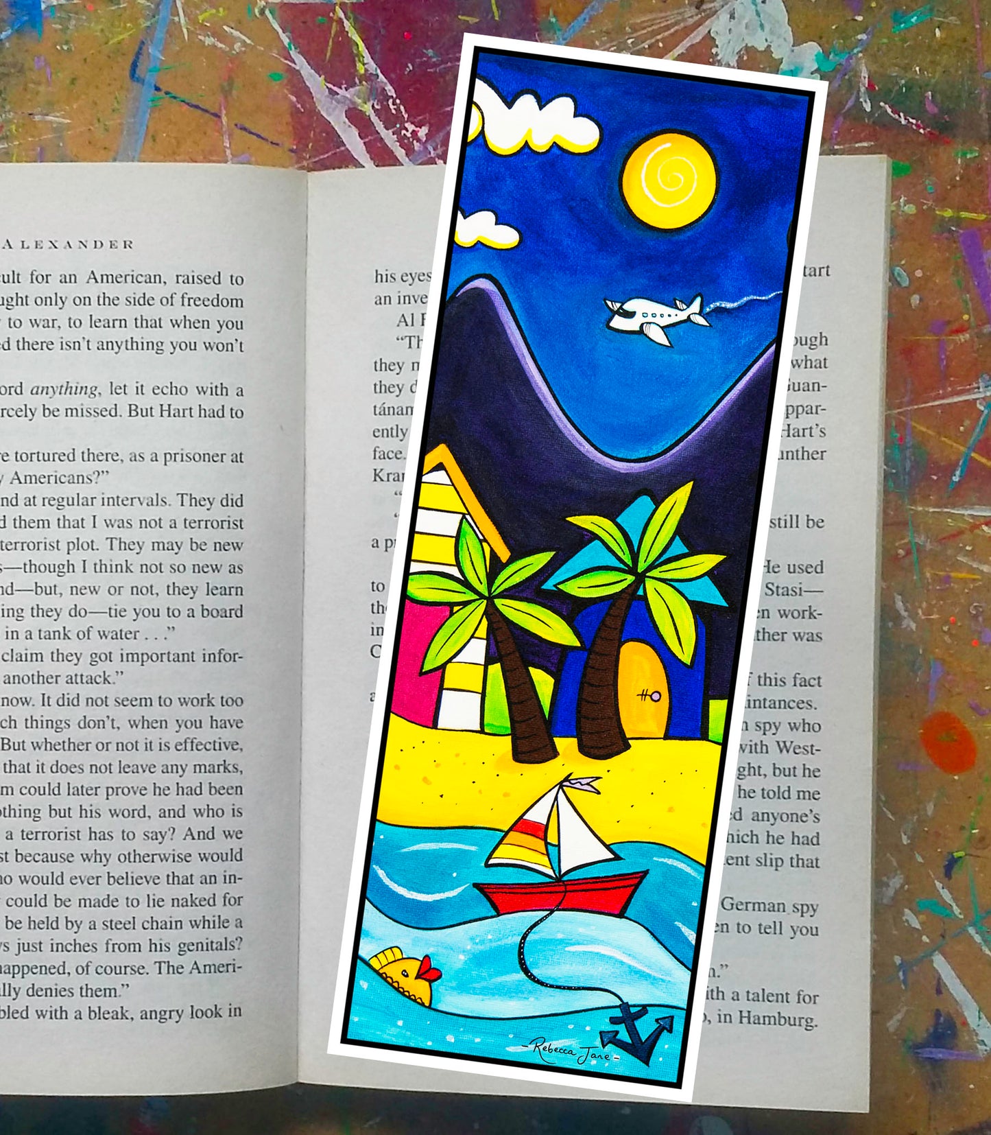 Beach Town with Jet - Portrait Bookmark
