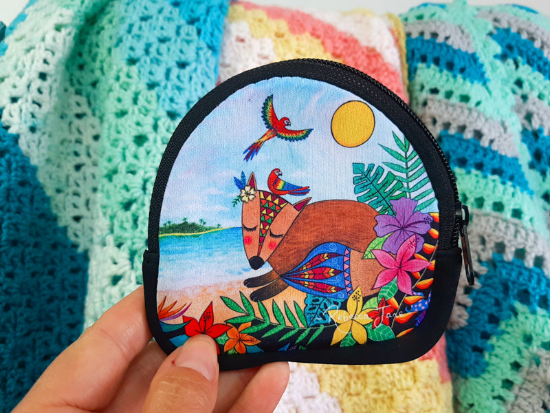 Tropical Fox Coin Pouch