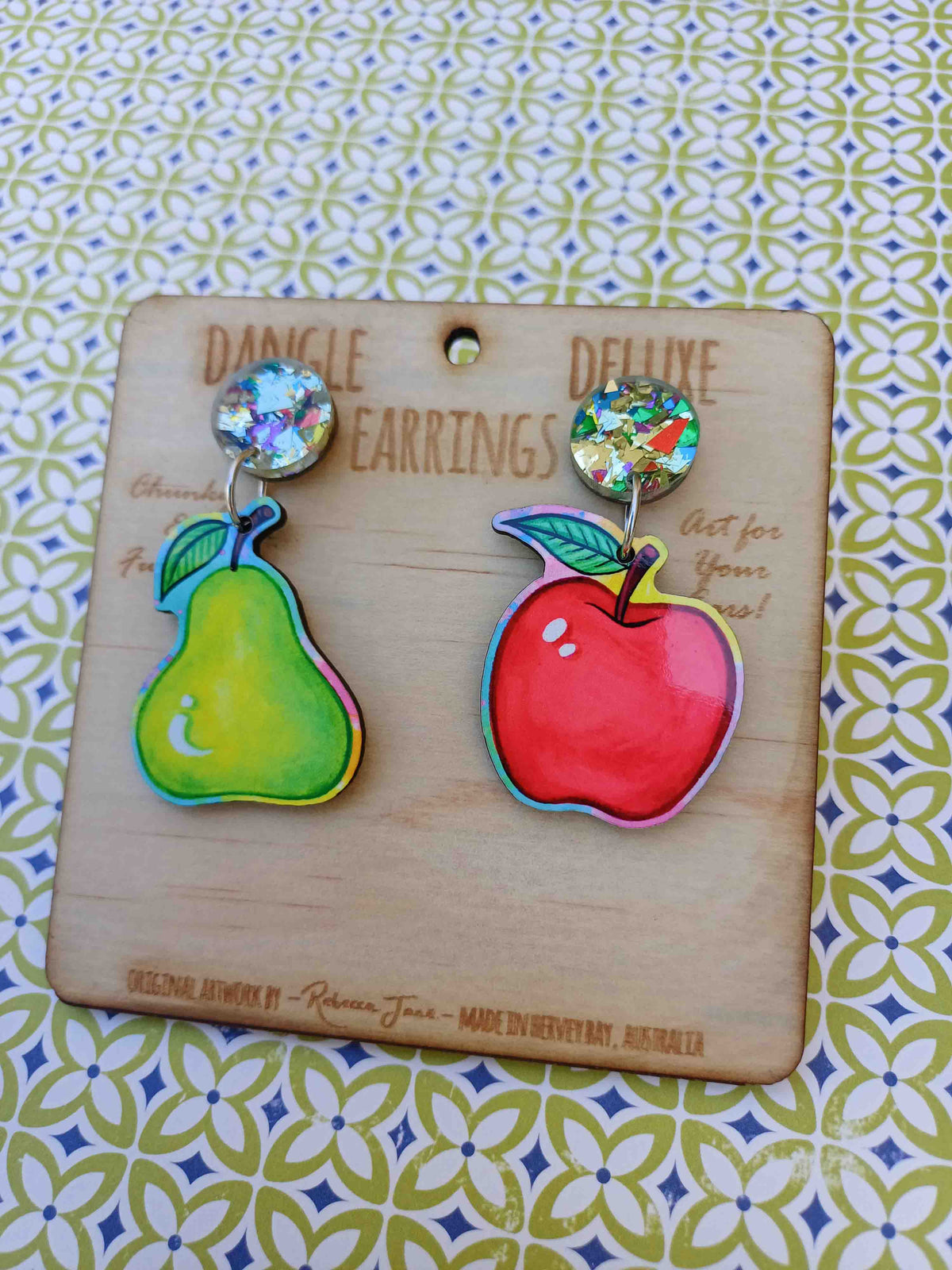 Apple & Pear Dangle Deluxe Earrings