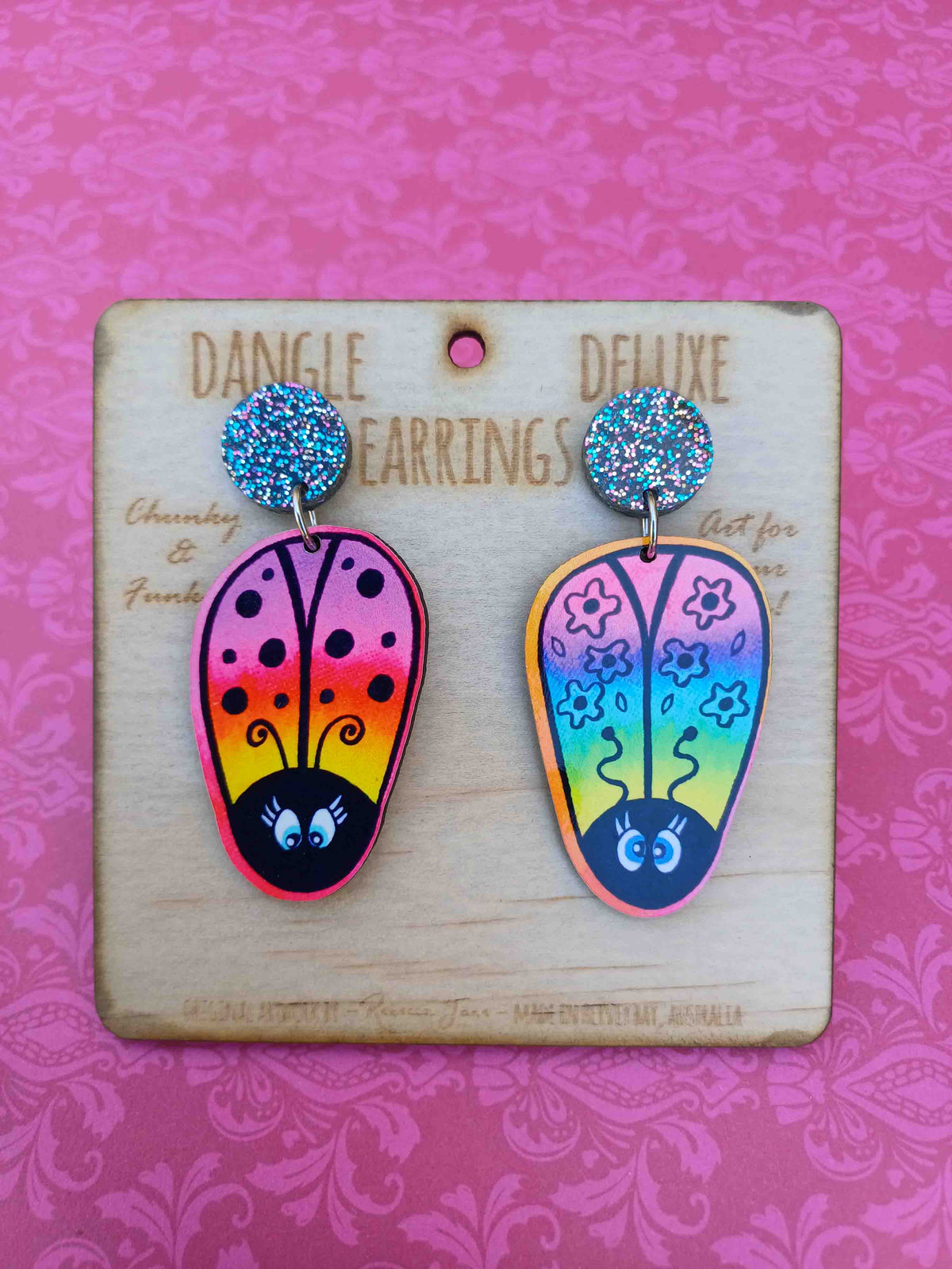 Bec's Beetles Dangle Deluxe Earrings