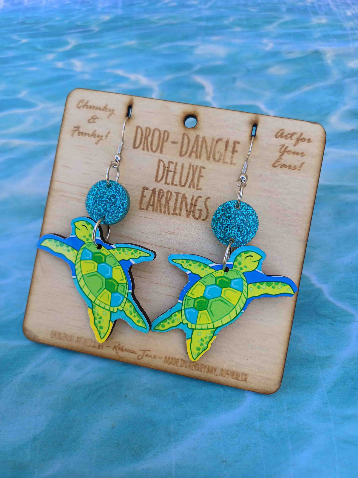 Turtle Tides Drop Dangle Deluxe Earrings