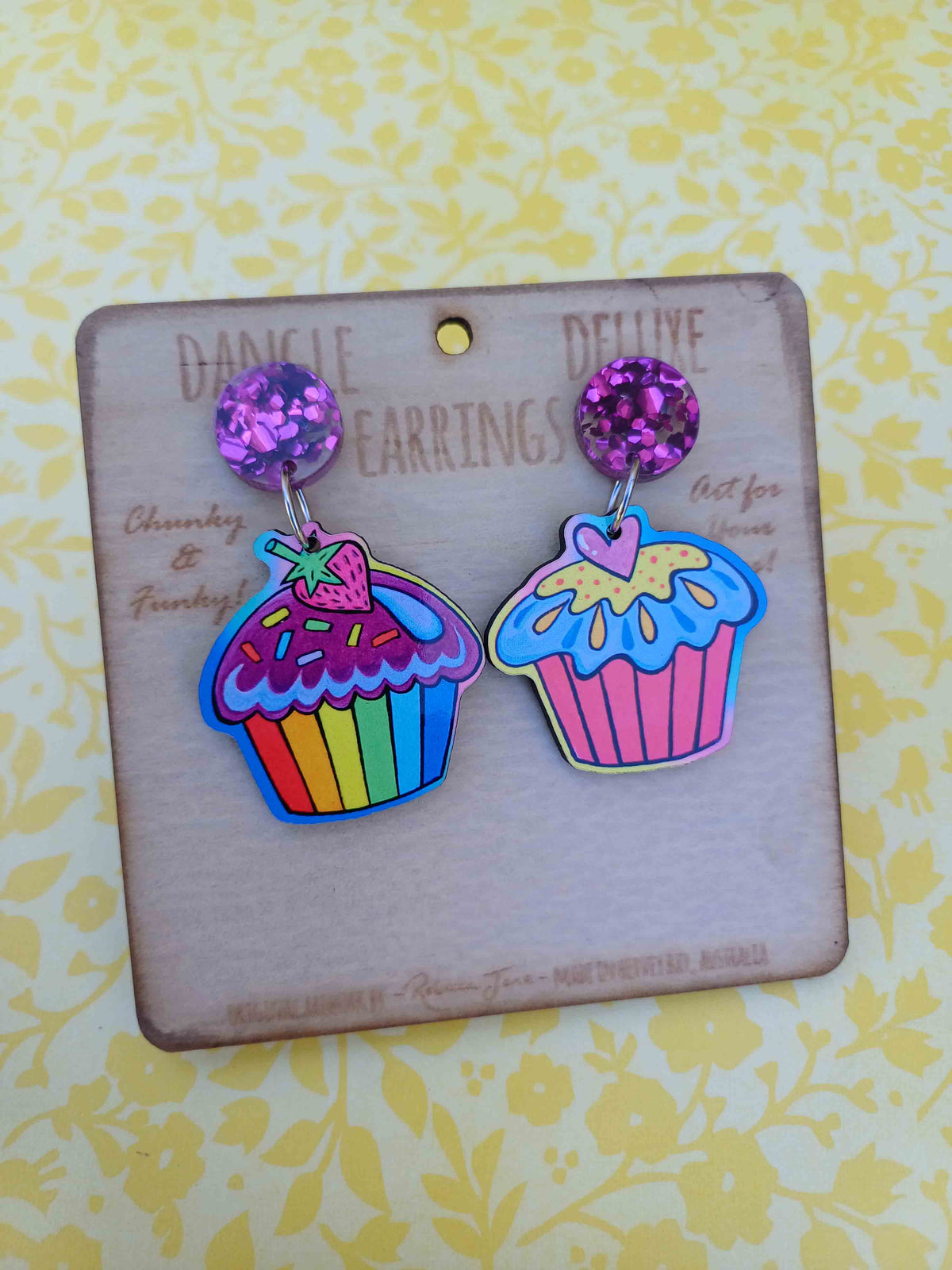 Rainbow Cake Dangle Deluxe Earrings