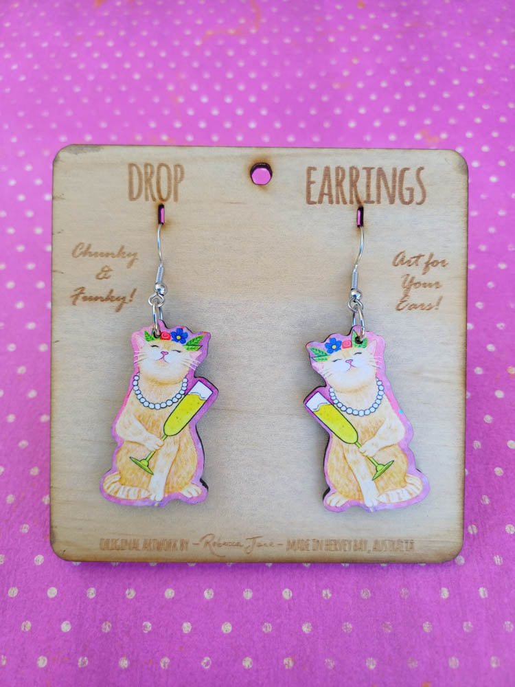 Bubbly Brandy Drop Earrings