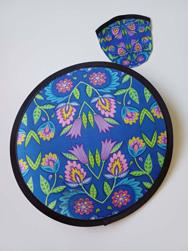 Folky Flowers Blue Fan
