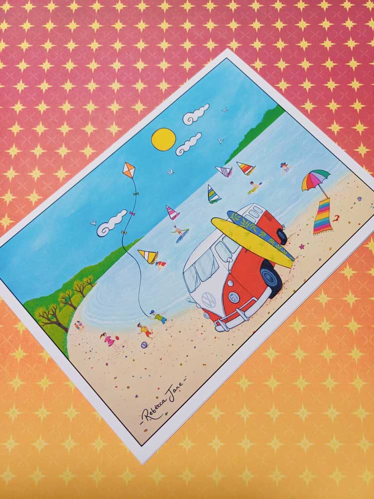 Beach Kombi Greeting Card