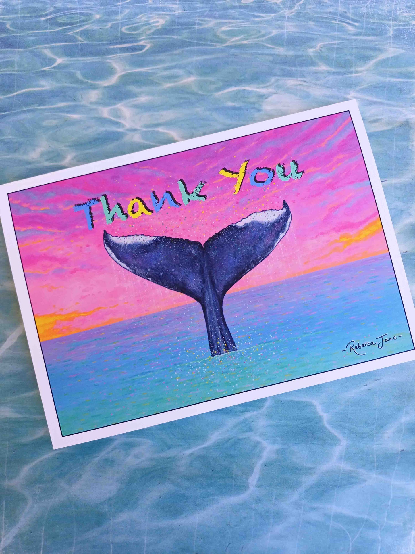 Whale Confetti 'Thank You' Greeting Card