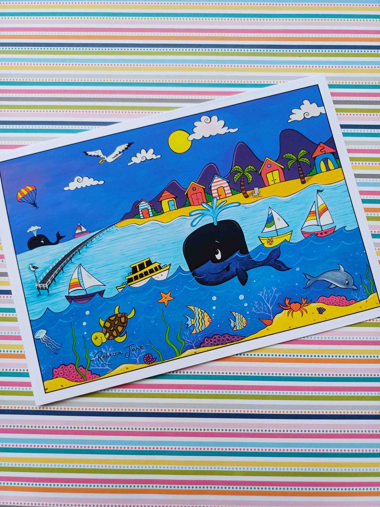 Whale Town Greeting Card