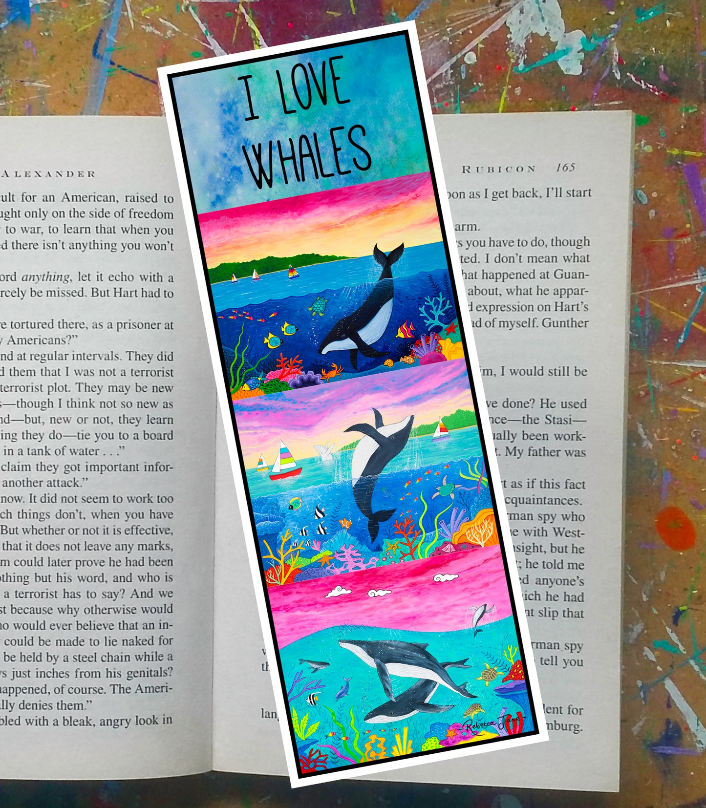 I Love Whales Bookmark