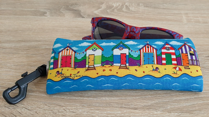 Beach Huts Sunglass Case