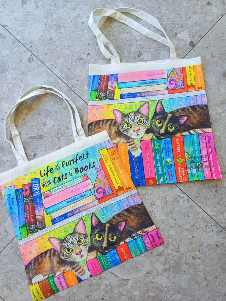 Cats n Books Tote Bag