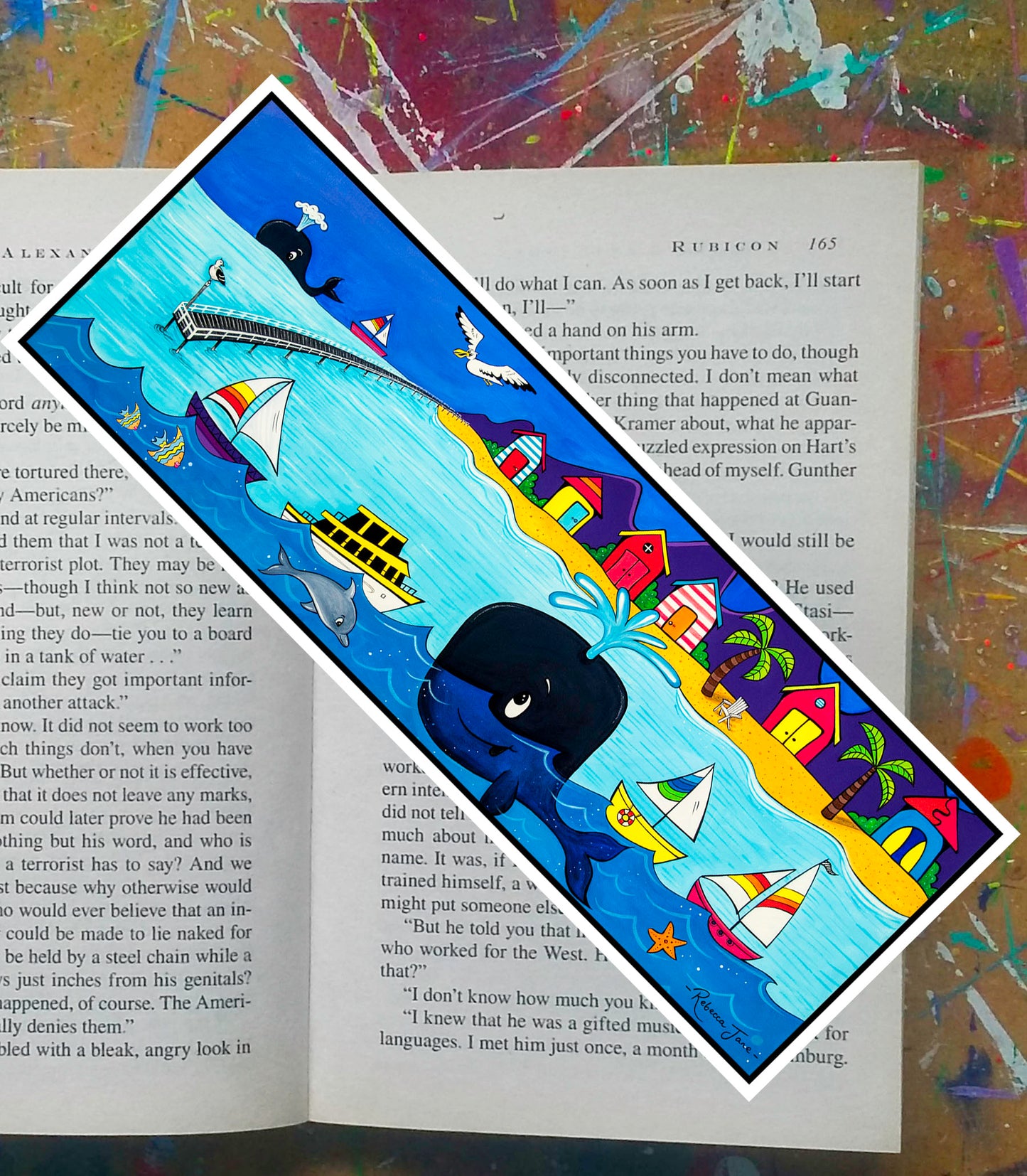 Whale Town Above Sea Bookmark