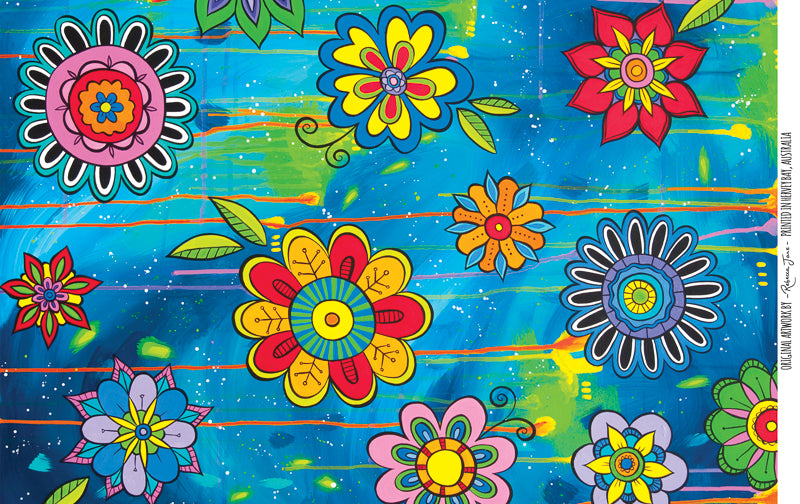 Summer Flowers 600ml Aluminium Water Bottle