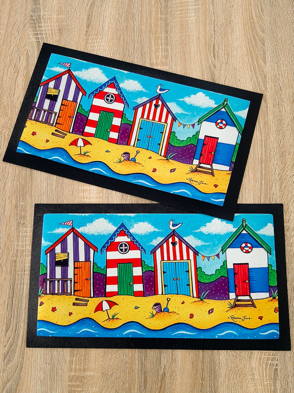 Beach Huts Bar Mat
