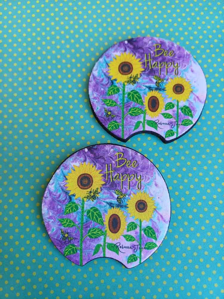 Bee Happy Car Coaster