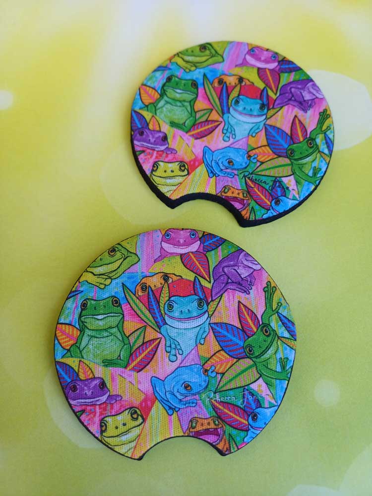 Frog Moods Car Coaster