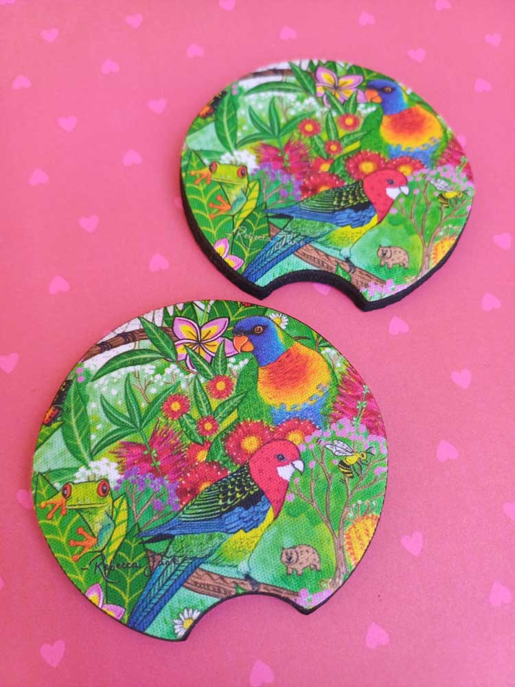 Natives Rosella Car Coaster