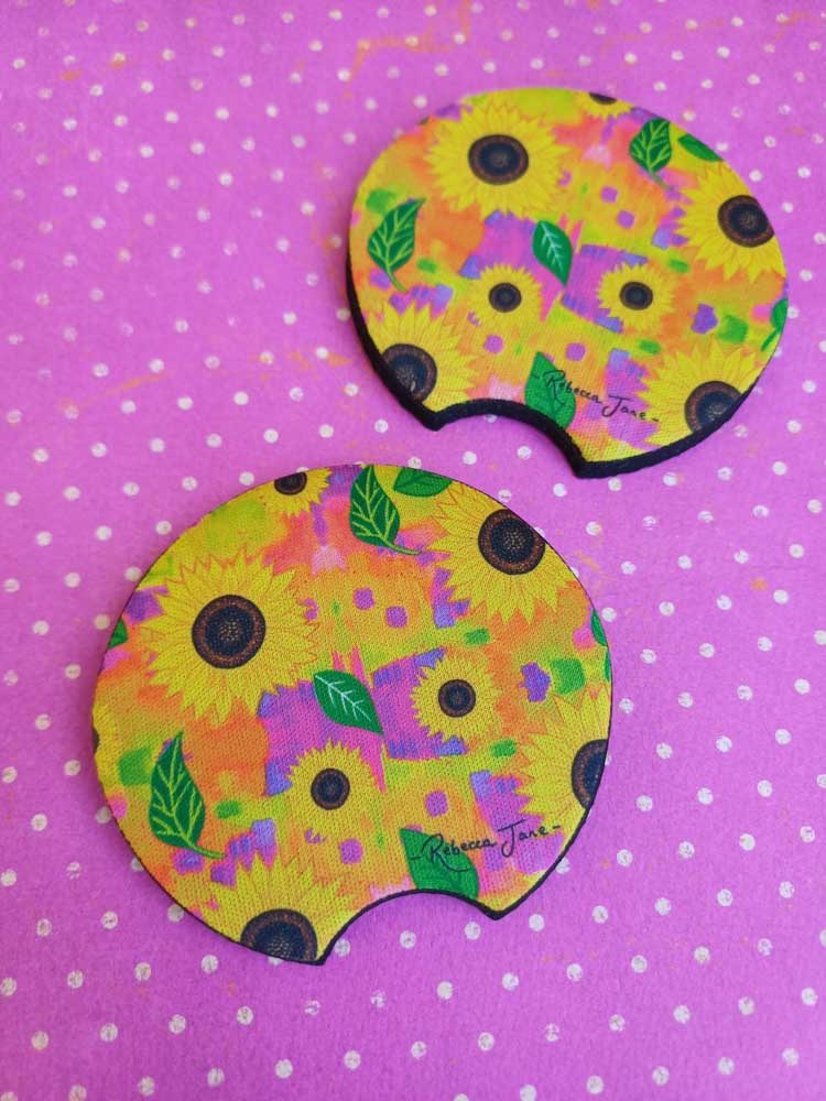 Sunflower Dreaming Car Coaster