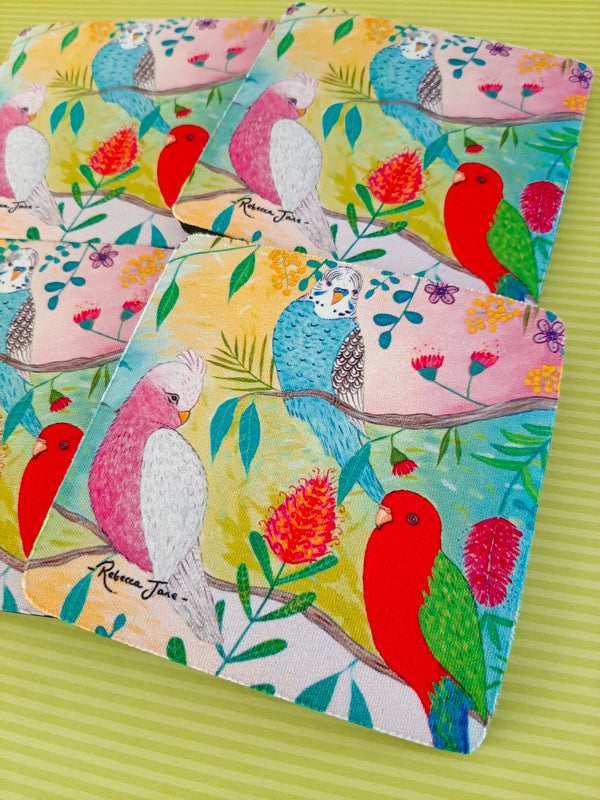 Colourful Birds of Australia Pink Galah Coaster