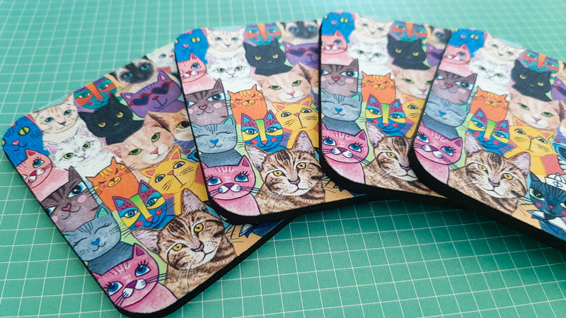 Colourful Cats Coaster