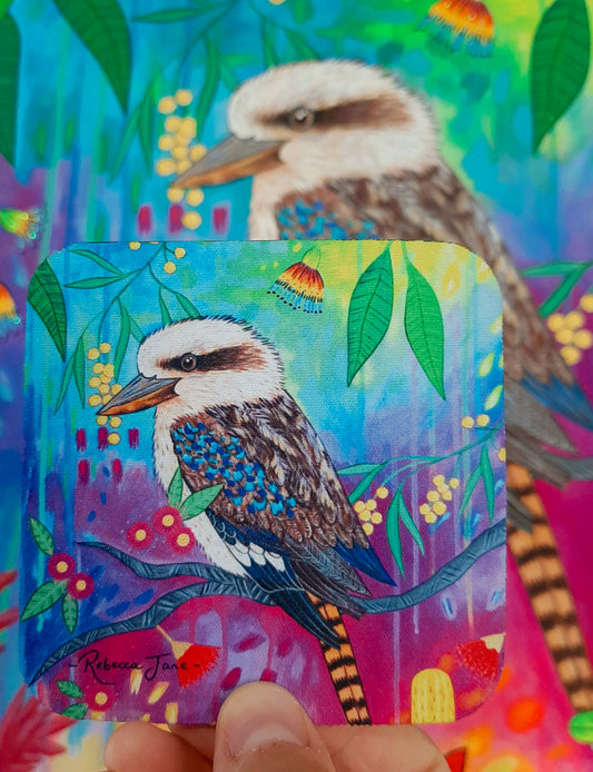 Springtime Birds & Blooms Kookaburra Coaster