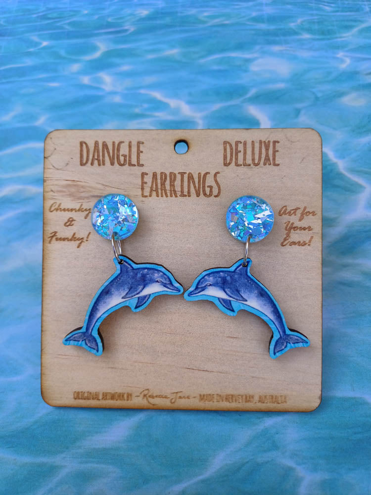 Dolphin Dangle Deluxe Earrings