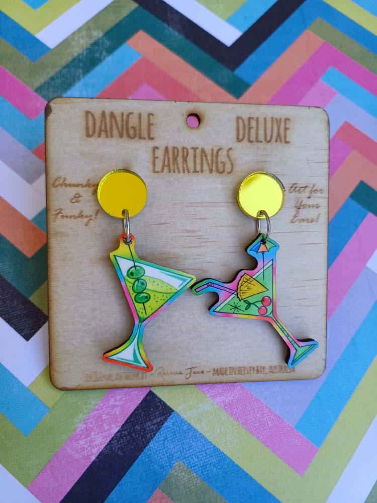 Martini Dangle Deluxe Earrings