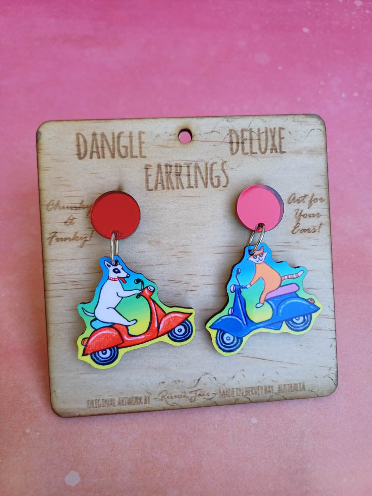 Pet Vespas Dangle Deluxe Earrings