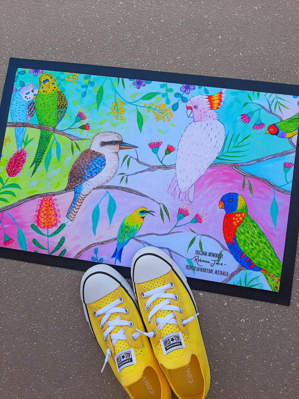 Colourful Birds Door Mat