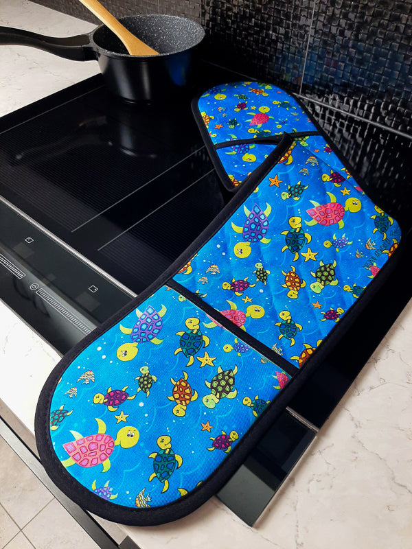 Happy Turtles Double Oven Mitt