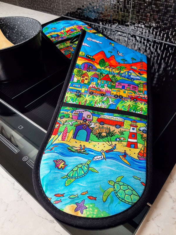 Summer Holiday Double Oven Mitt