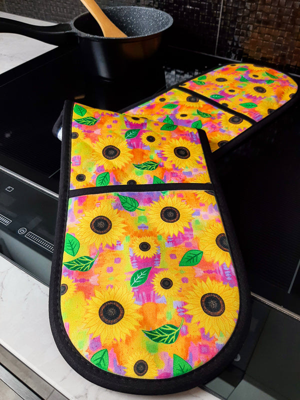 Sunflower Dreaming Double Oven Mitt
