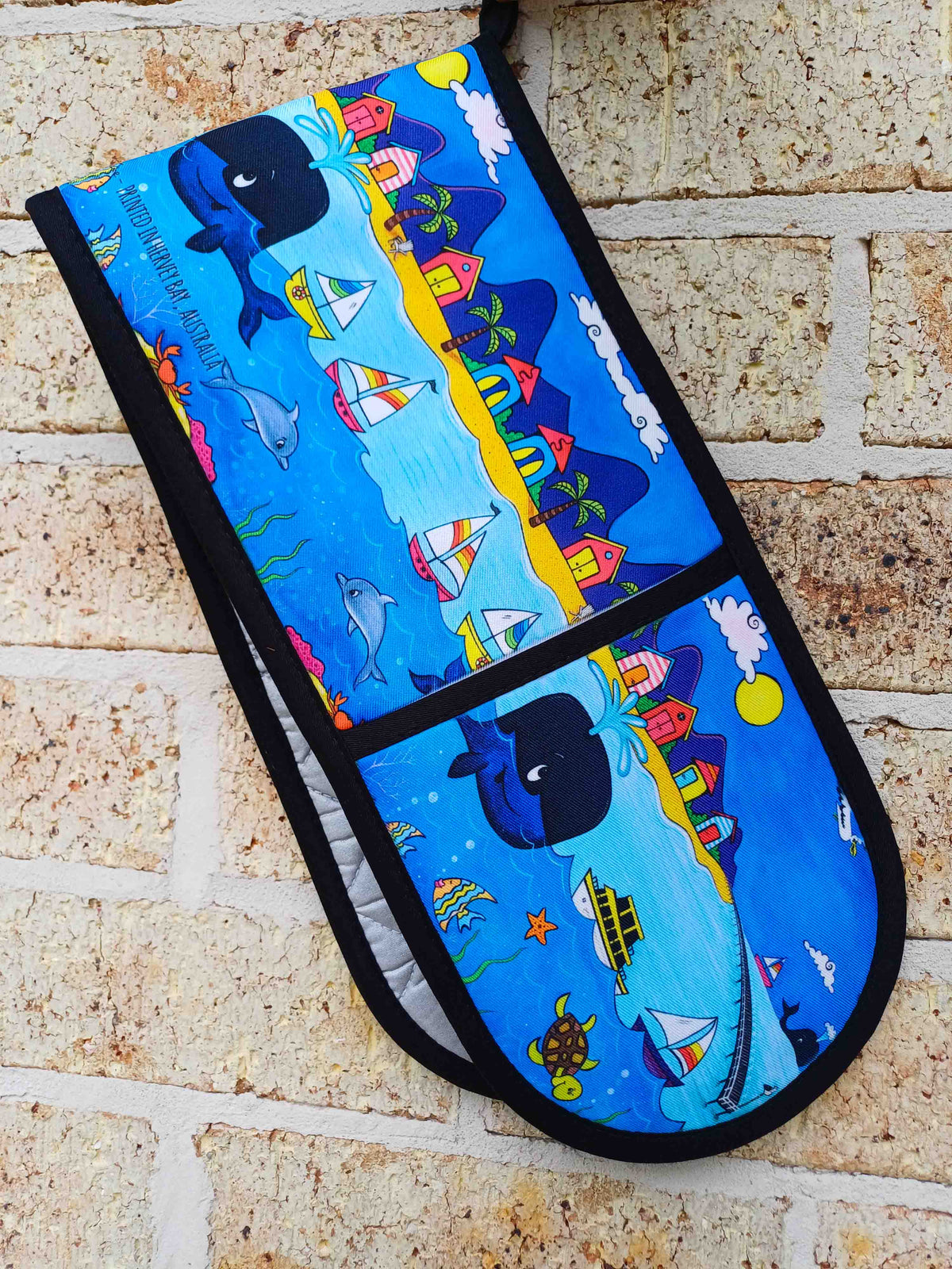Whale Town Double Oven Mitt