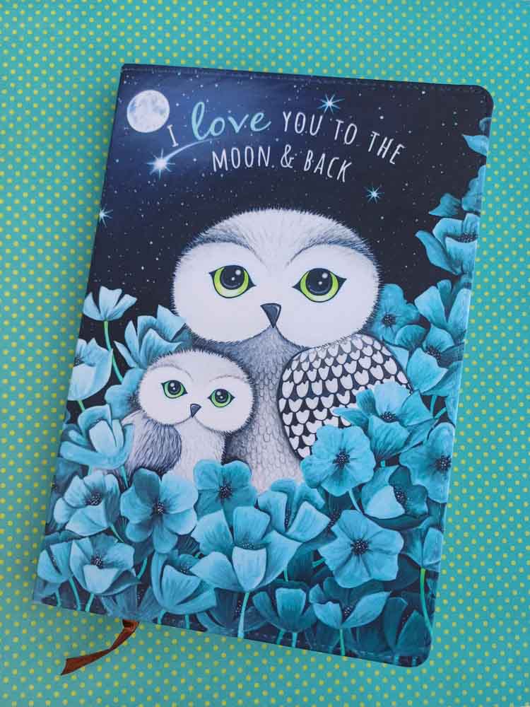 Owls in Poppies Mint Journal