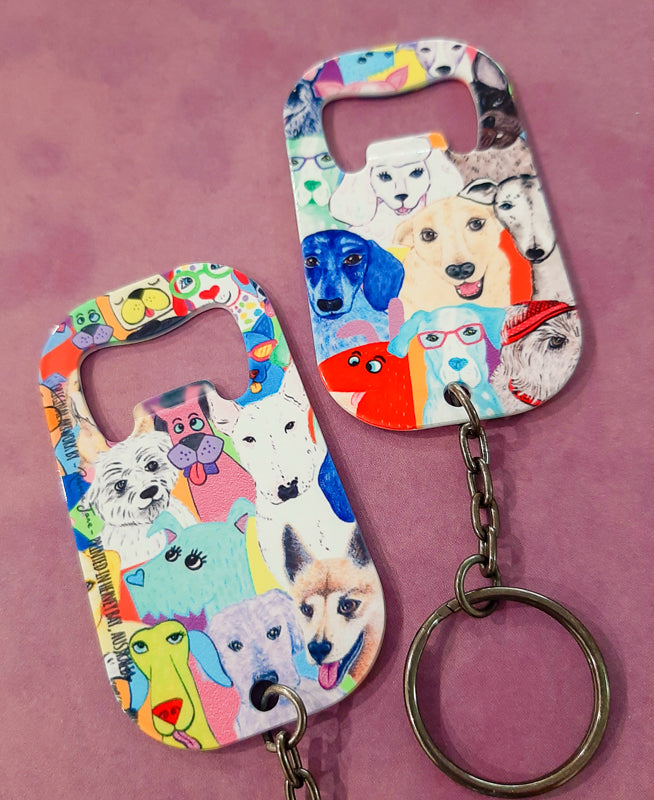 Dashing Dogs Keyring Bottle Opener