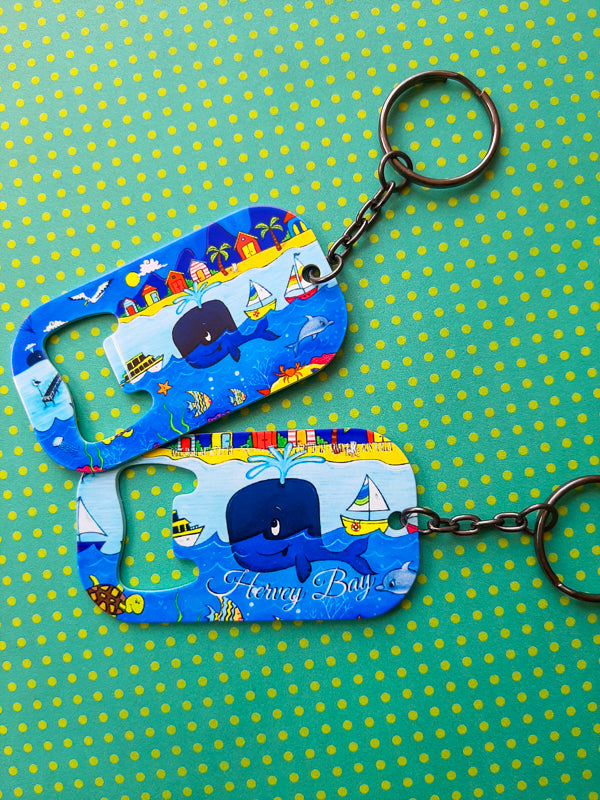 Whale Town Keyring Bottle Opener