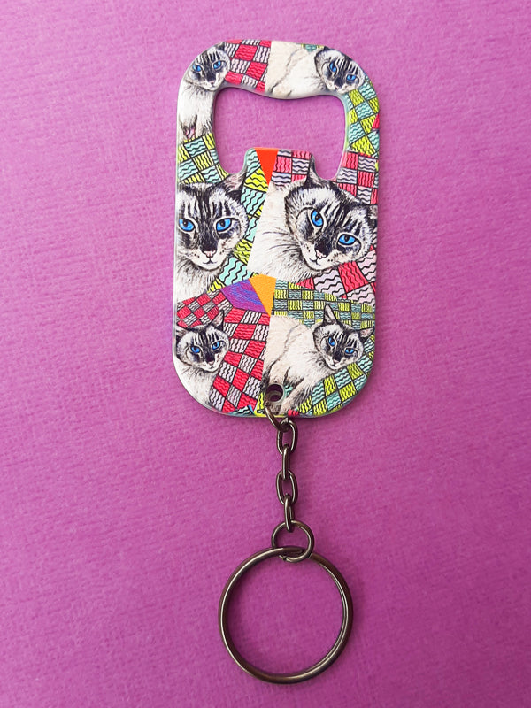 Zak the Cat Keyring Bottle Opener