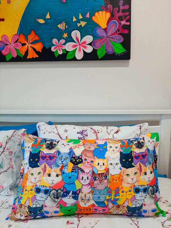 Colourful Cats Pillow Case