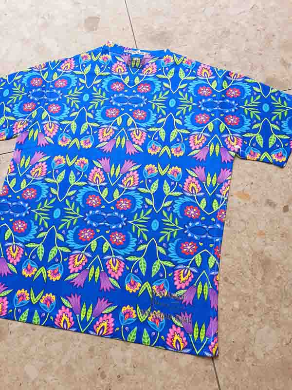 Folky Flowers Blue T-Shirt