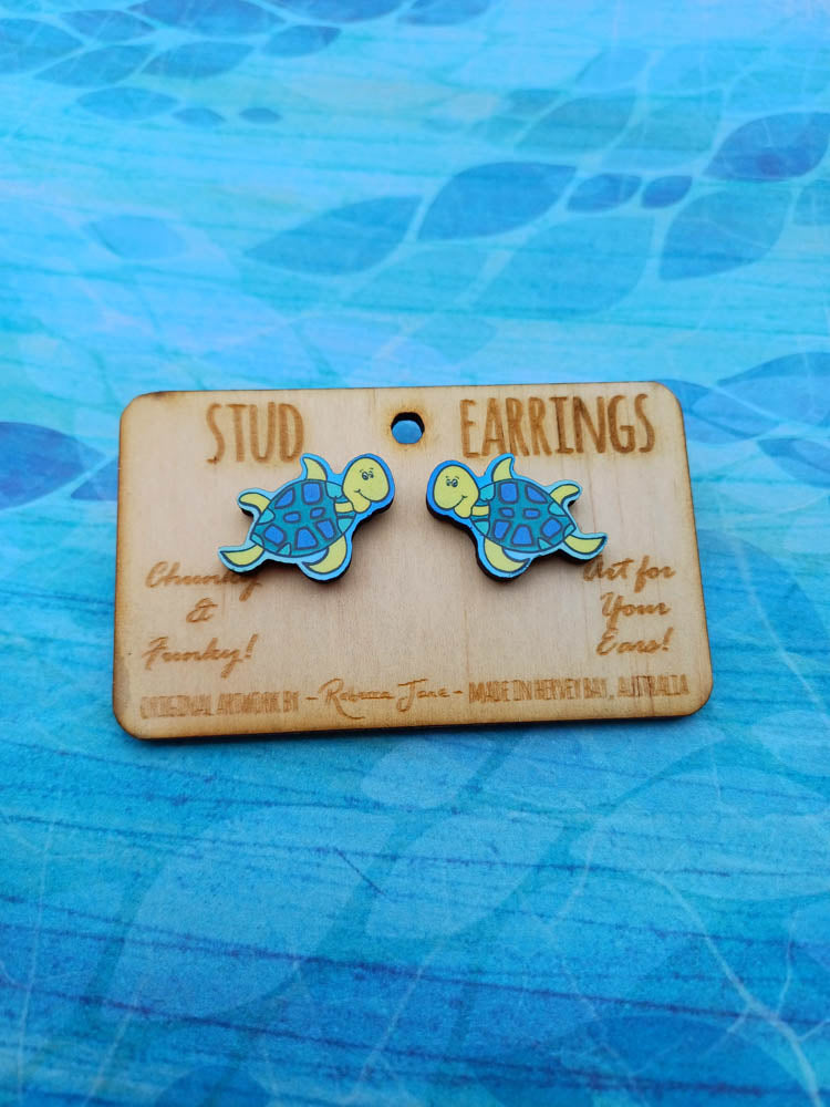 Happy Turtle Stud Earrings