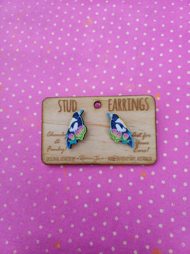 Magpie Stud Earrings