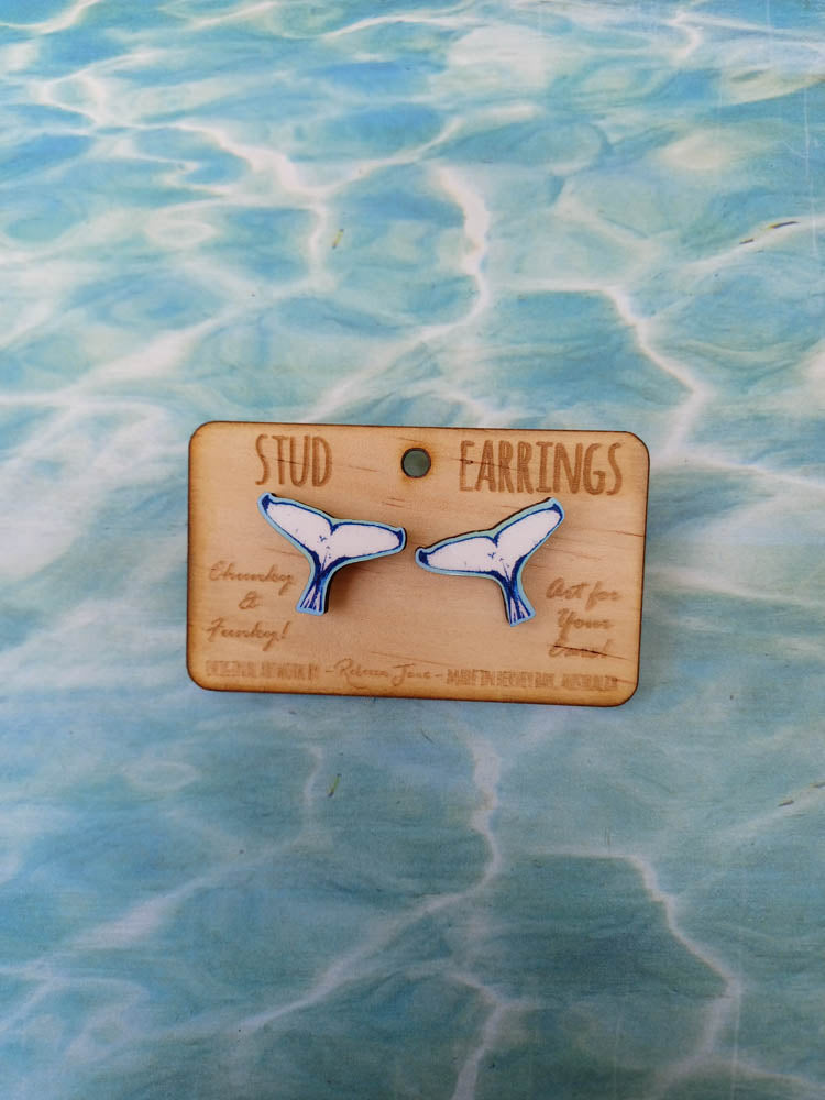 Whale Tail Stud Earrings