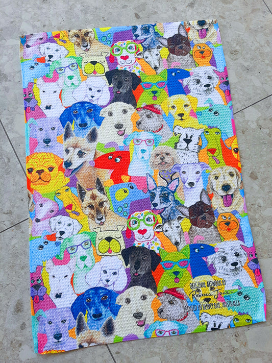 Dashing Dogs Tea Towel