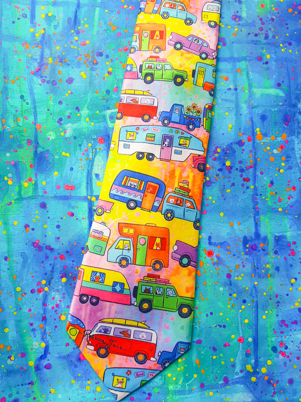 Rainbow Road Trip Tie