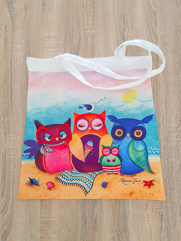 Beach Owls Tote Bag