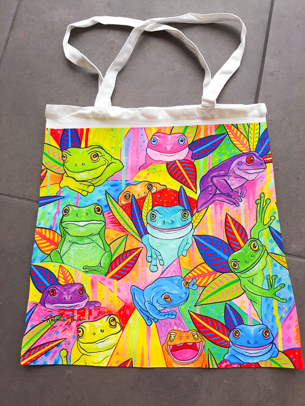 Frog Moods Tote Bag