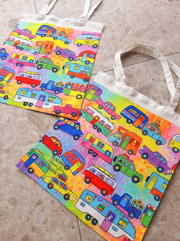 Rainbow Road Trip Tote Bag