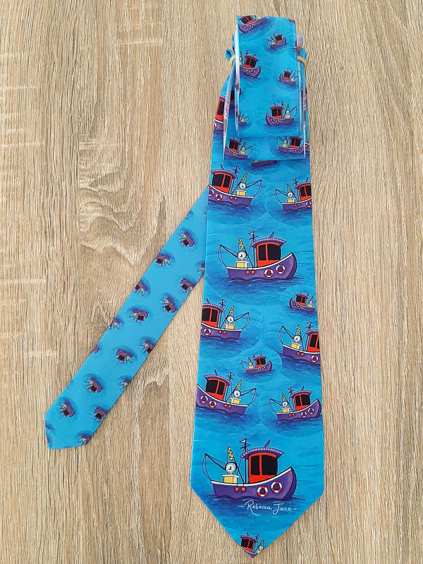 Fishing Boats Tie