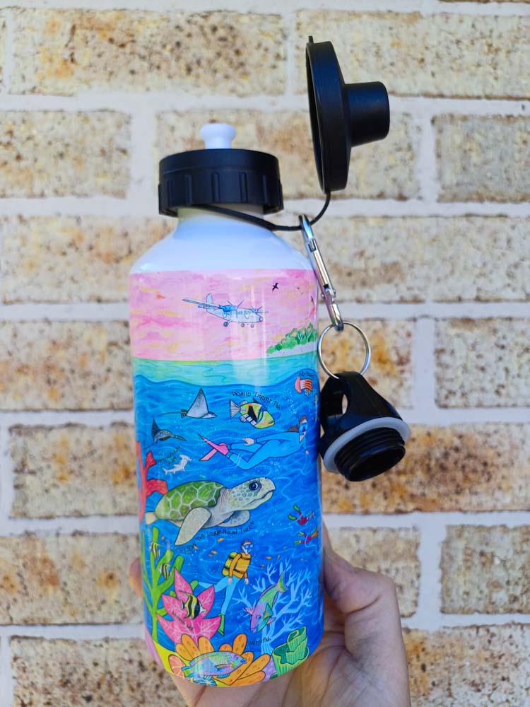 Island Vibes 600ml Aluminium Water Bottle
