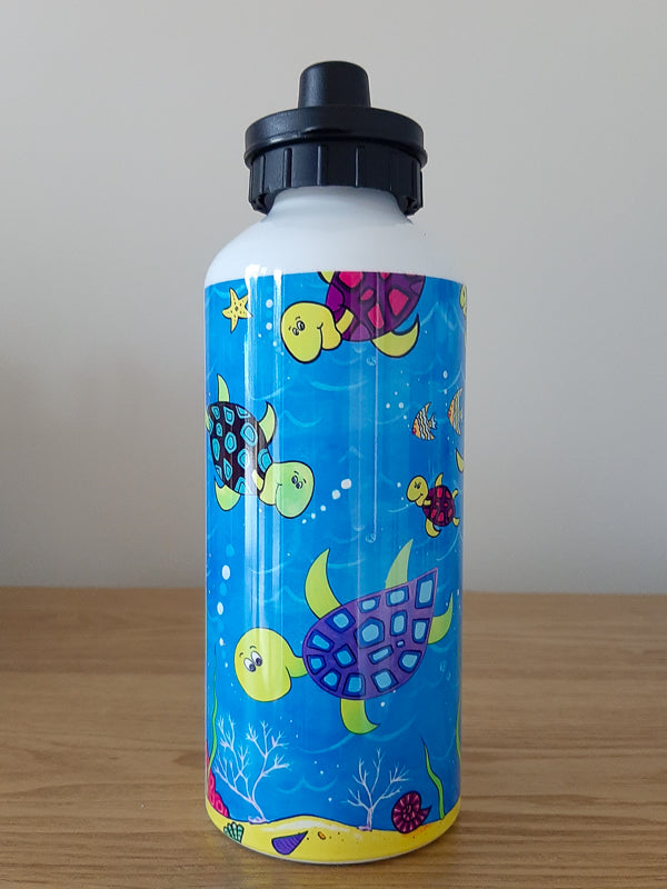 Happy Turtles 600ml Aluminium Water Bottle