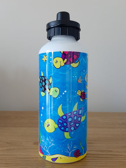 Happy Turtles 600ml Aluminium Water Bottle